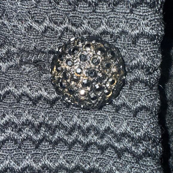 Zimmerman’s Vintage 50s 60s Black Woven Wool Coat Brown Mink Fur Collar Medium - Picture 6 of 12